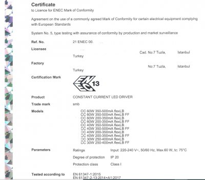 ENEC (European Norms Electrical Certification)